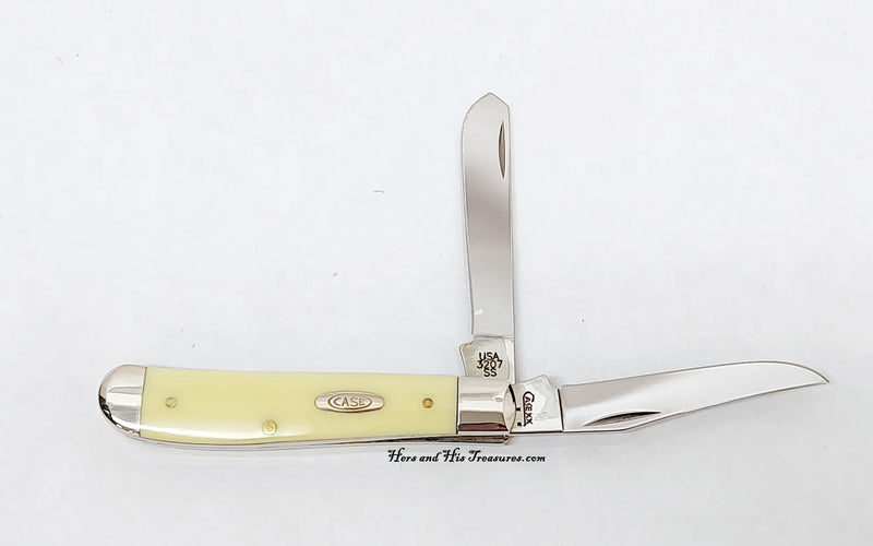 2008 Case XX 3207 Yellow Delrin Mini Trapper Pocket Knife