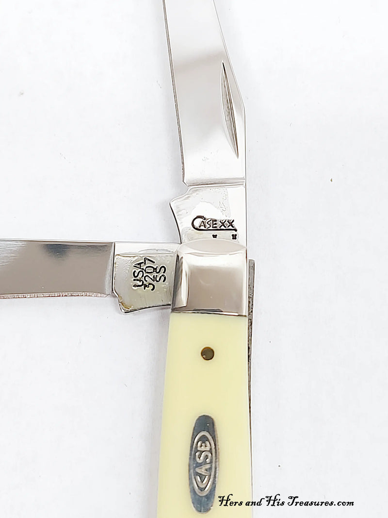 2008 Case XX 3207 Yellow Delrin Mini Trapper Pocket Knife