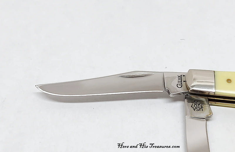 2008 Case XX 3207 Yellow Delrin Mini Trapper Pocket Knife