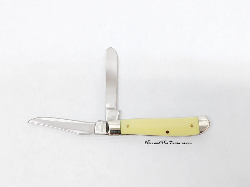 2008 Case XX 3207 Yellow Delrin Mini Trapper Pocket Knife