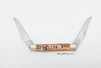 2008 Case XX Appaloosa Chestnut Bone Deer Tracks Muskrat Pocket Knife