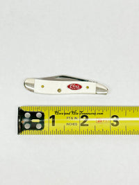 2014 Case XX 6220 White Delrin with Red Case Shield Peanut Pocket Knife - Hers and His Treasures