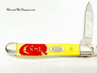 2008 Case XX 3220 Yellow Delrin with Red Case Etch Peanut Pocket Knife - Hers and His Treasures