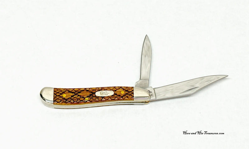 2005 Case XX 6220 Oak Pakka Rattlesnake Peanut Pocket Knife - Hers and His Treasures