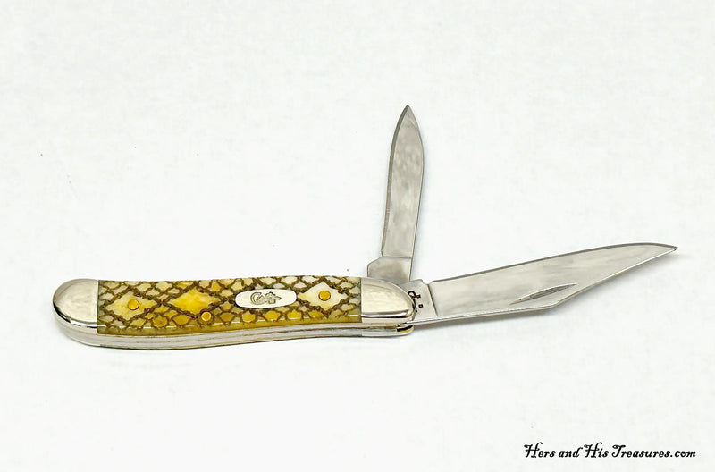 2005 Case XX 6220 Antique Bone Rattlesnake Peanut Pocket Knife - Hers and His Treasures