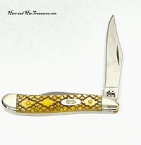 2005 Case XX 6220 Antique Bone Rattlesnake Peanut Pocket Knife - Hers and His Treasures