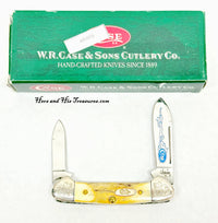 2006 Case XX 52132 Blue Scroll Stag Butterbean Pocket Knife - Hers and His Treasures