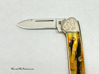 2006 Case XX 52132 Blue Scroll Stag Butterbean Pocket Knife - Hers and His Treasures