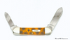 2005 Case XX 62131 Persimmon Orange Bone Spider Web Canoe Pocket Knife - Hers and His Treasures