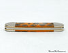 2005 Case XX 62131 Persimmon Orange Bone Spider Web Canoe Pocket Knife - Hers and His Treasures