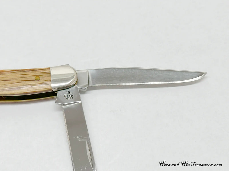 2006 Case XX 7318 Oak Wood Medium Stockman Pocket Knife - Hers and His Treasures