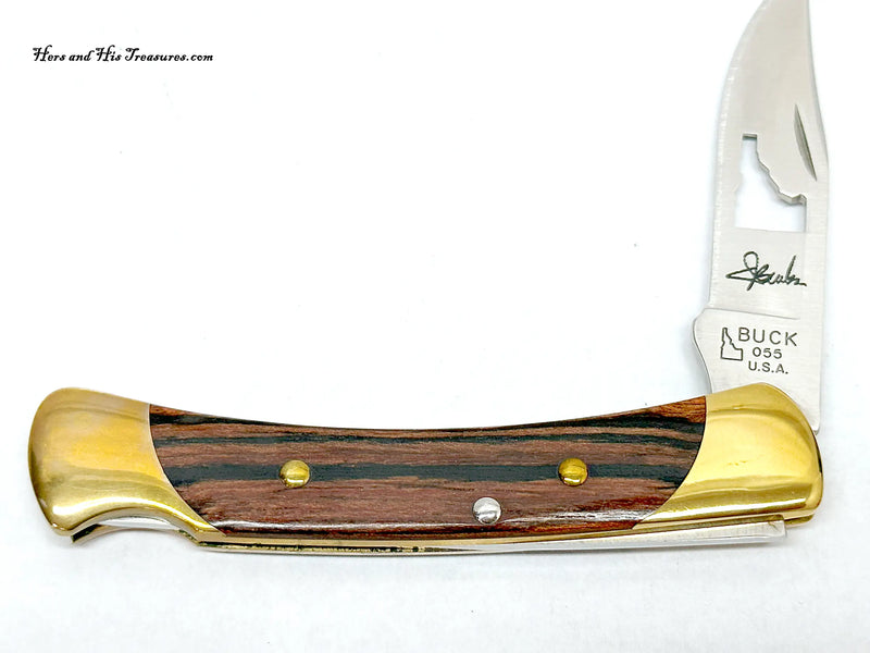 2005 Buck Knives B055-SP2-0 Idaho Cutout Wood Lockback Pocket Knife  - Hers and His Treasures