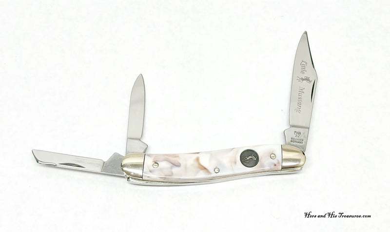 Hen & Rooster 353C-BRM/M Little Mustang Marble Corelon Whittler Pocket Knife - Hers and His Treasures