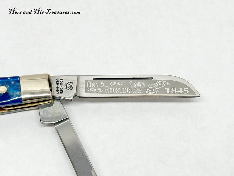 Hen & Rooster 367C-MN-TC Blue Corelon Tobacco Congress Pocket Knife - Hers and His Treasures