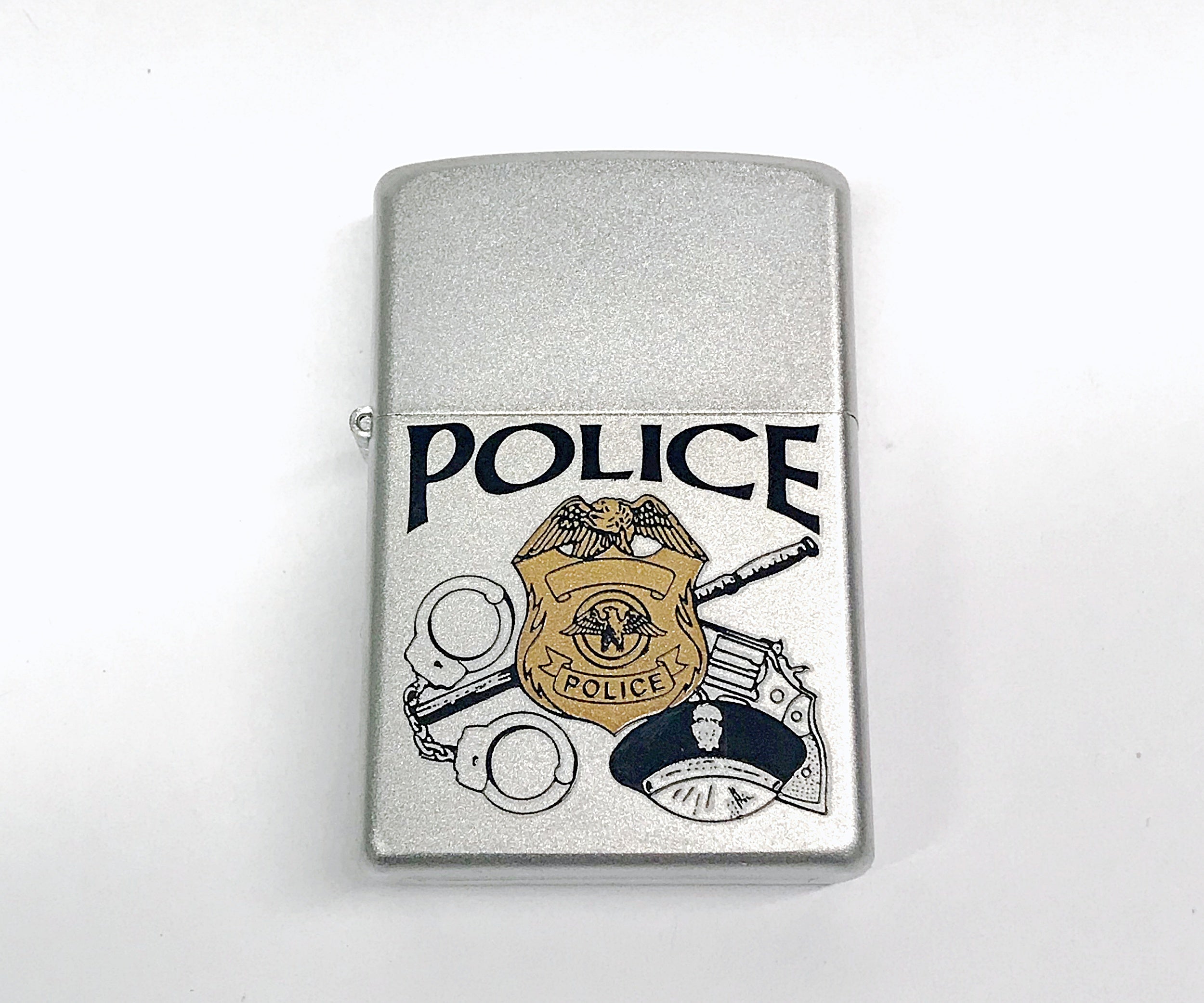 2007 Police 716 Satin Chrome Zippo Lighter Sealed