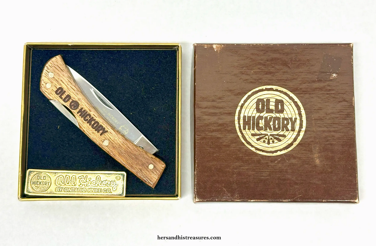 Vintage Andrew Jackson Old Hickory wood Lockback Pocket Knife - Hers and His Treasures