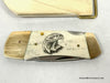 Vintage Eagle Etched Smooth Bone S.W.I. Belt Buckle Knife | Japan - Hers and His Treasures