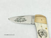 Vintage Eagle Etched Smooth Bone S.W.I. Belt Buckle Knife | Japan - Hers and His Treasures