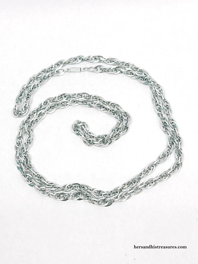 Silver Tone Chain Link Necklace | West Germany - Hers and His Treasures