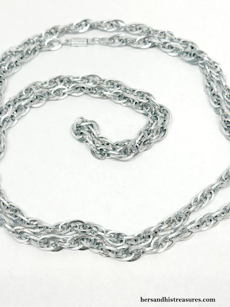 Silver Tone Chain Link Necklace | West Germany - Hers and His Treasures