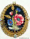 West Germany Filigree Floral and Rhinestone Brooch - Hers and His Treasures