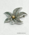 Western Germany Aluminum Marcasite Leaf Brooch Pin - Hers and His Treasures