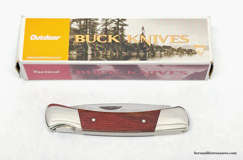 2002 503 Prince Rosewood Lockback Buck Knives Pocket Knife - Hers and His Treasures