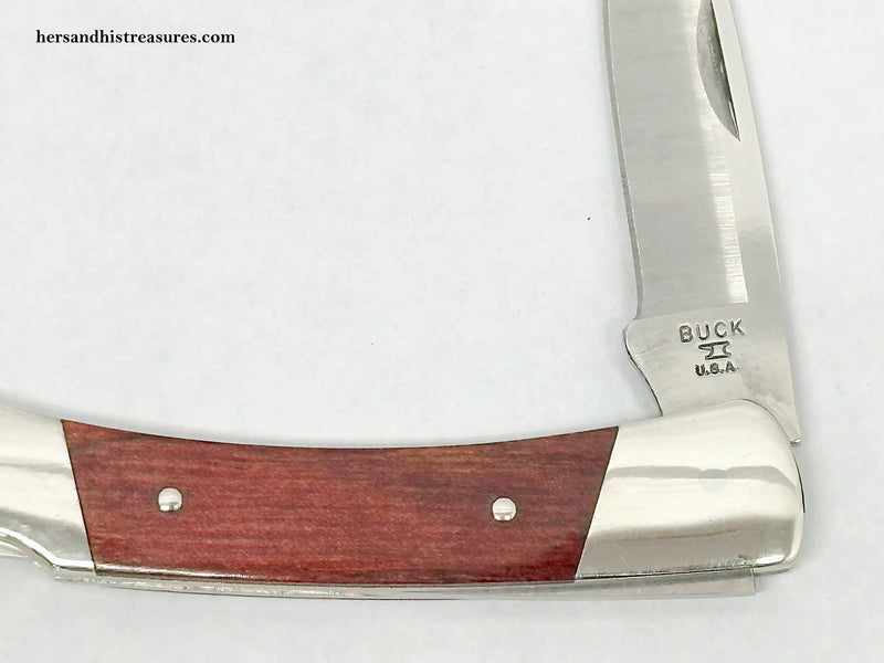 2002 503 Prince Rosewood Lockback Buck Knives Pocket Knife - Hers and His Treasures