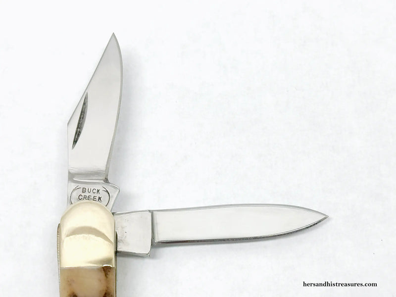 Vintage Buck Creek Stag 1st Production Run Whittler Pocket Knife - Hers and His Treasures