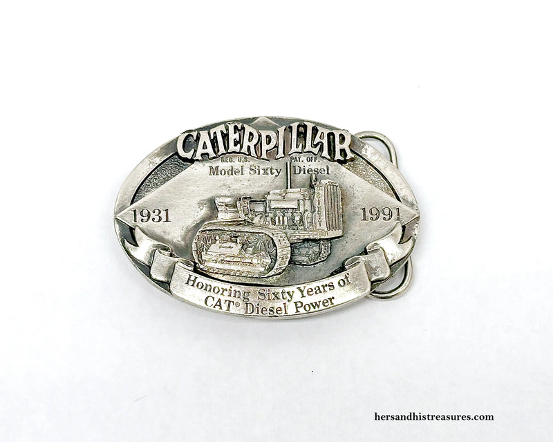 1990 Caterpillar Model Sixty Diesel Limited Edition Belt Buckle - Hers and His Treasures