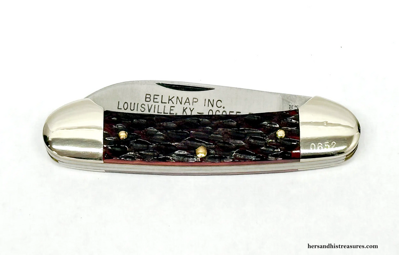 1983 George Wostenholm Limited Edition Red Bone Gunboat Canoe Pocket Knife | England - Hers and His Treasures