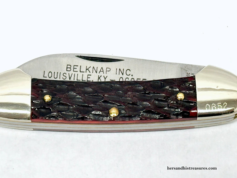 1983 George Wostenholm Limited Edition Red Bone Gunboat Canoe Pocket Knife | England - Hers and His Treasures