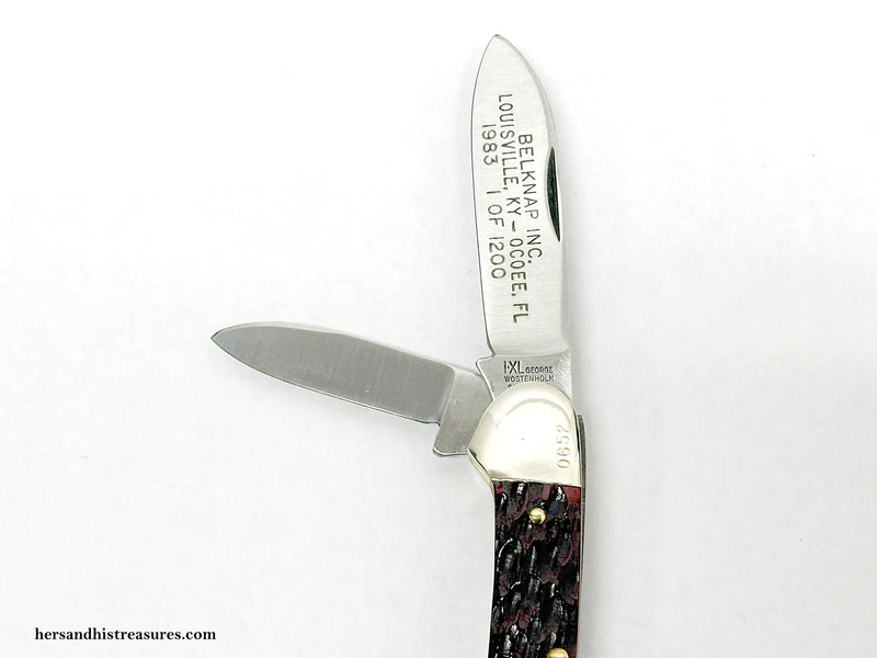 1983 George Wostenholm Limited Edition Red Bone Gunboat Canoe Pocket Knife | England - Hers and His Treasures