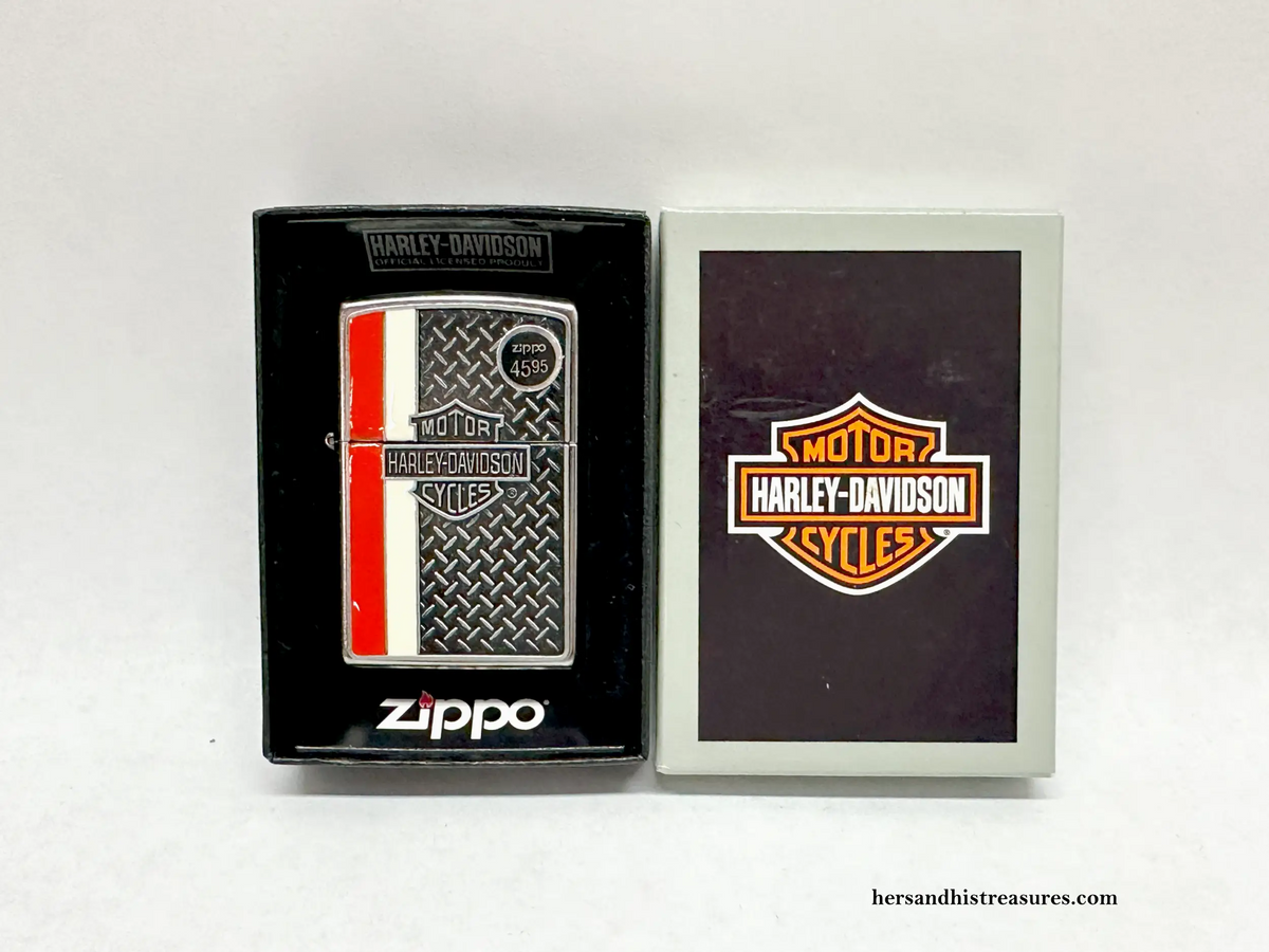 2015 Harley Davidson Motorcycles Diamond Plate Zippo Lighter - Hers and His Treasures