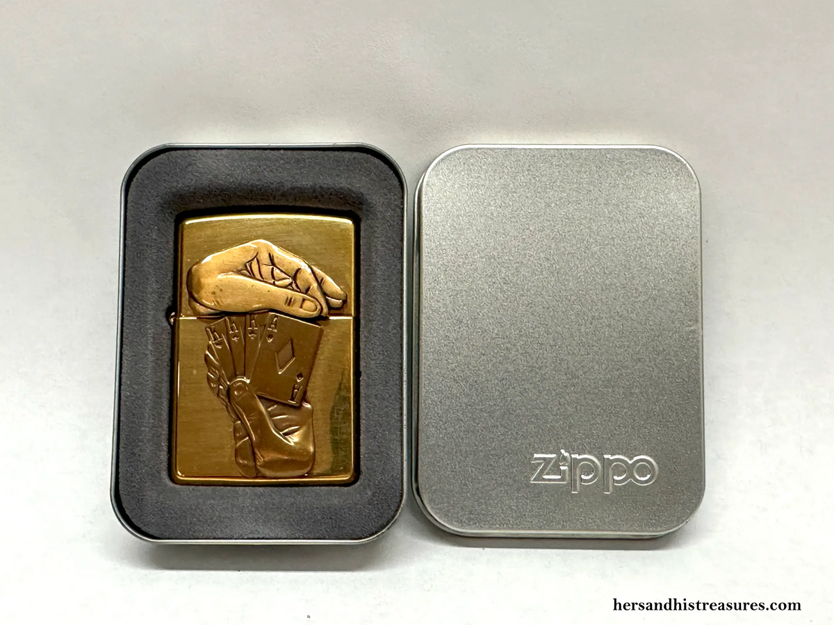 1997 XIII Full House Hidden Ace Zippo Lighter - Hers and His Treasures