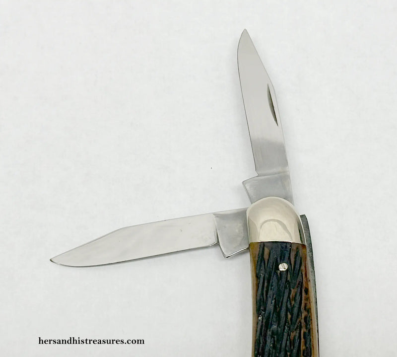 Marbles Green Bone Whittler Pocket Knife - Hers and His Treasures