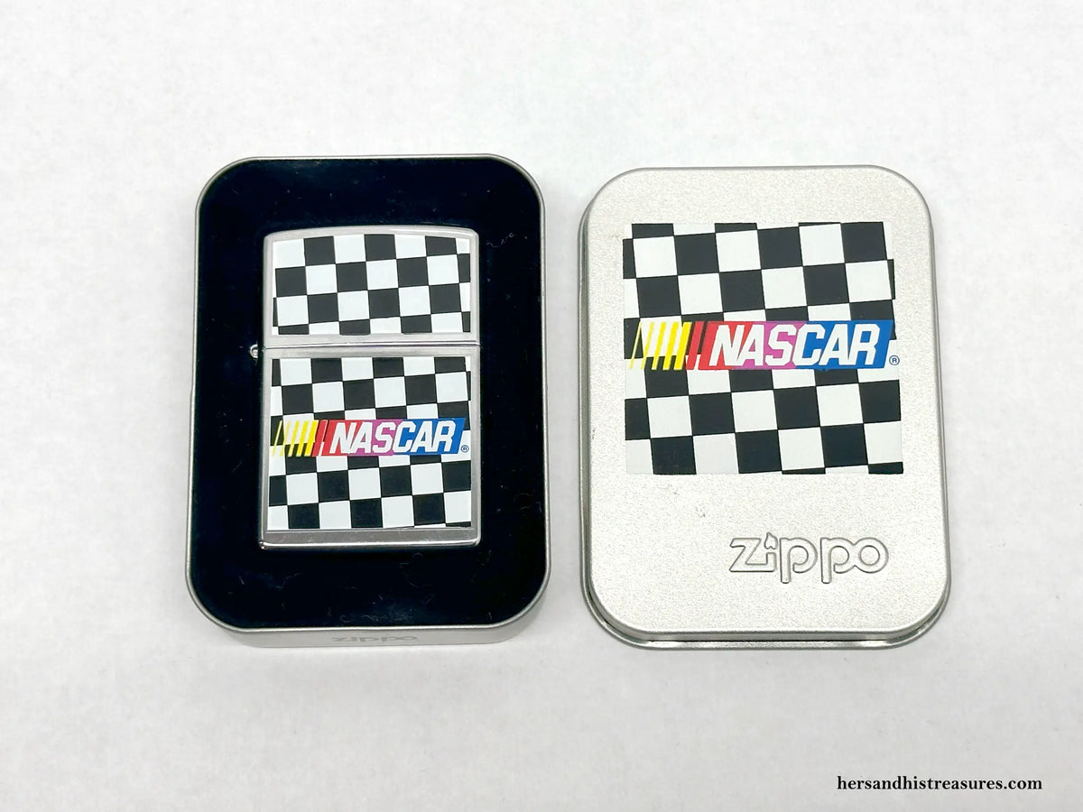 1999 XV Nascar Checkered Flag Zippo Lighter - Hers and His Treasures