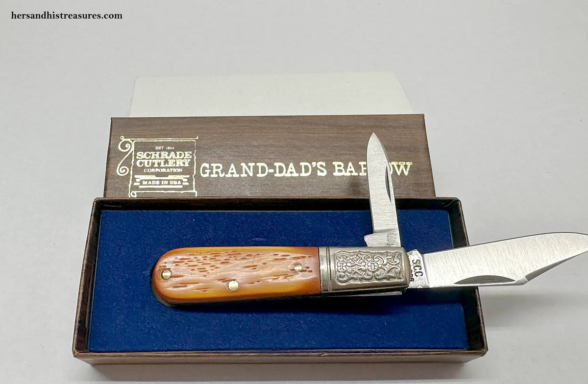 S.C.C. Schrade USA 206 Grand-Dad's Barlow Pocket Knife - Hers and His Treasures