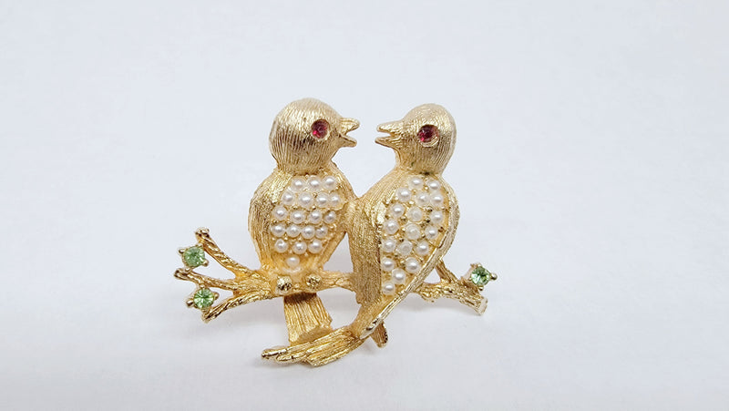 Vintage Love Birds Brooch Pin - Hers and His Treasures