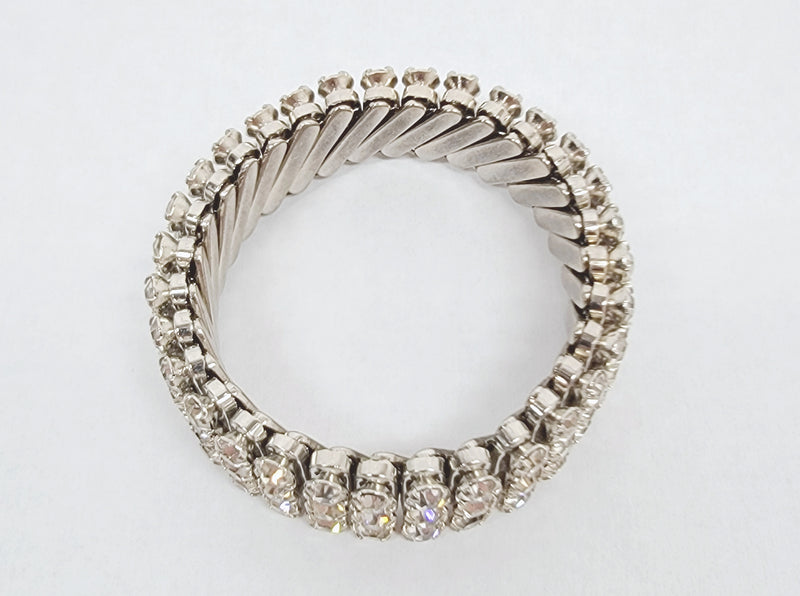 1950's Three Row Rhinestone Expansion Bracelet | Japan - Hers and His Treasures