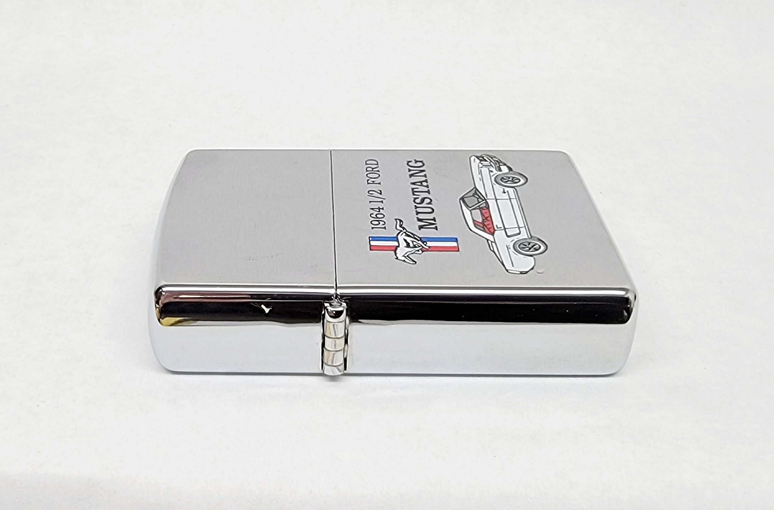 New 1996 XII 1964 1/2 Ford Mustang Brushed Chrome Zippo Lighter 