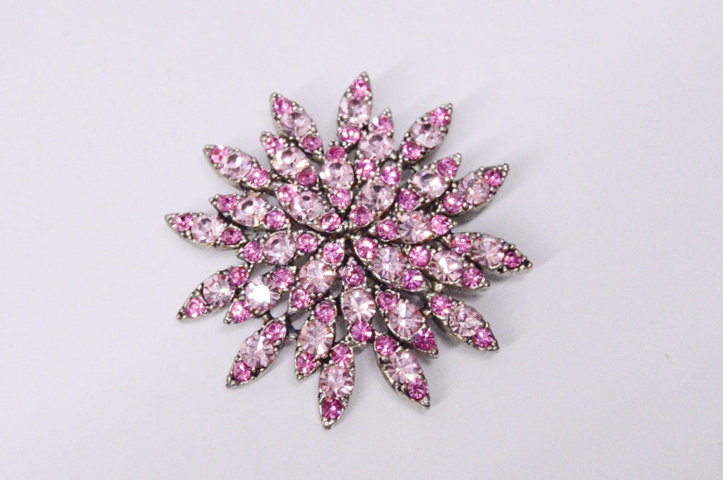 Pink Rhinestone Star Flower Brooch Pin – Hers and His Treasures