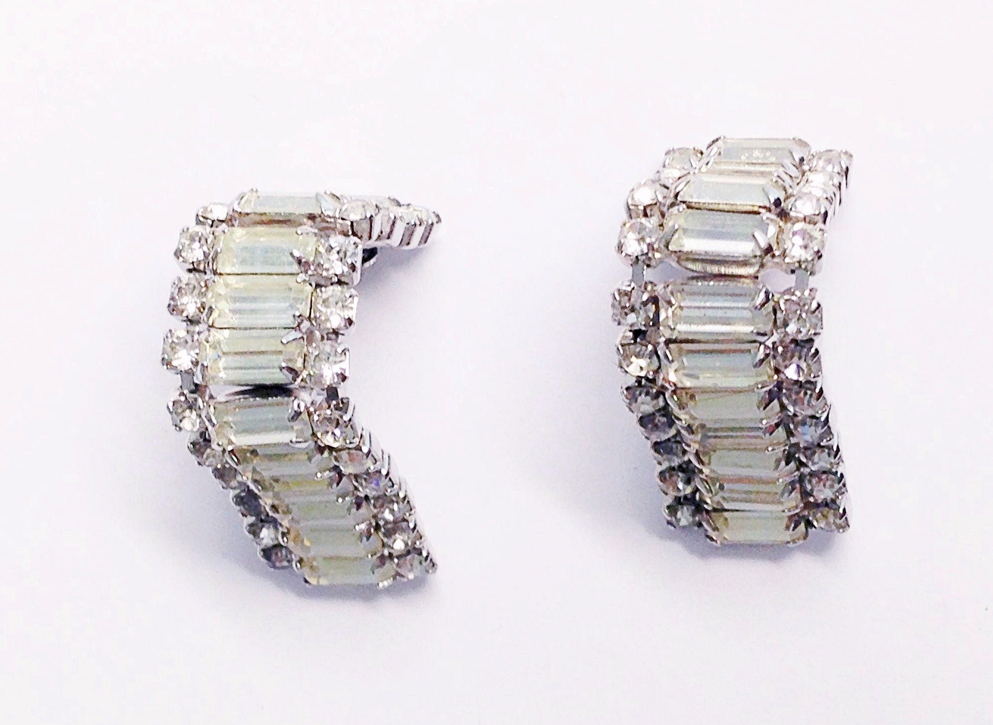 Earrings Vintage rhinestone clip retailer ons