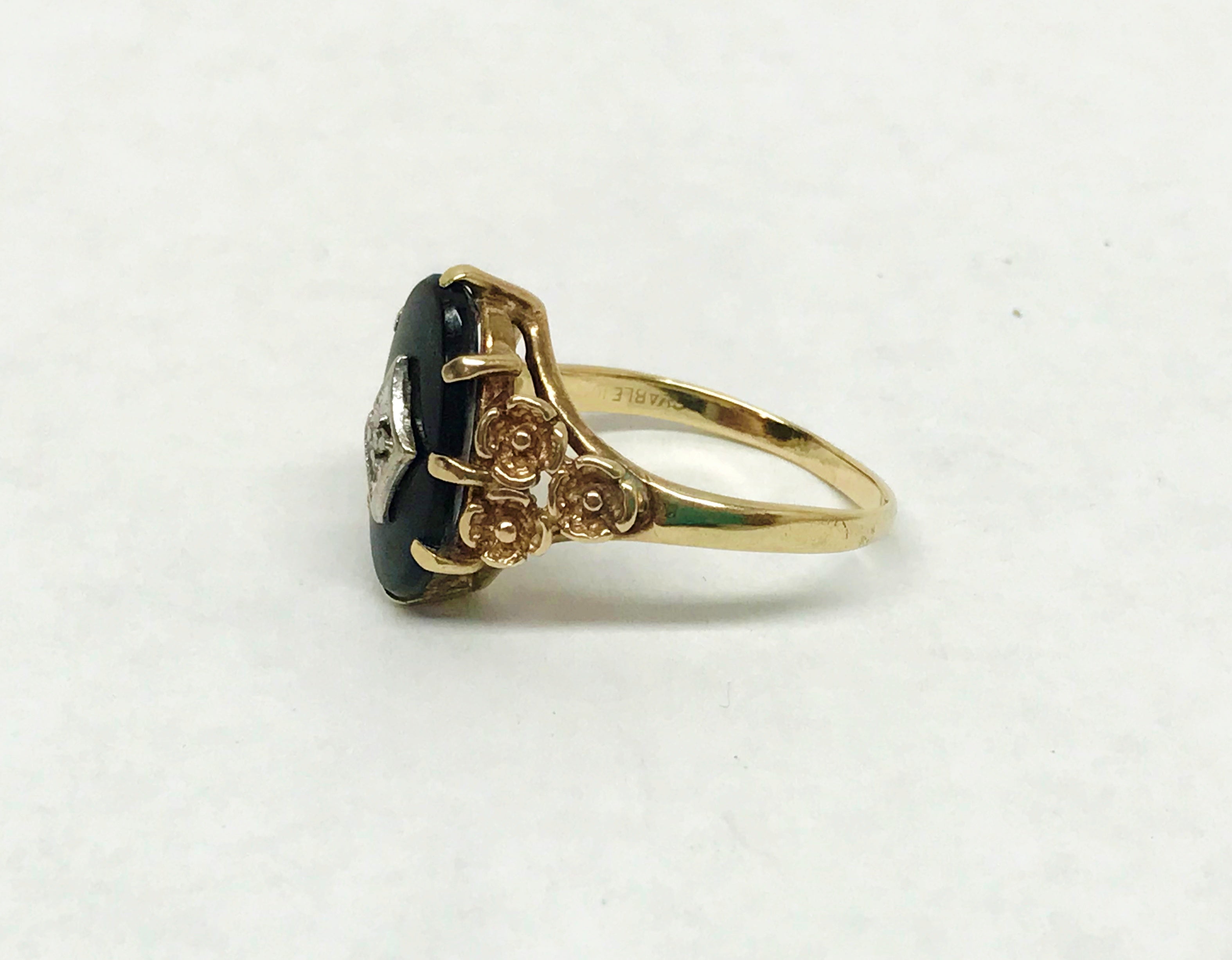 Antique black hot sale onyx ring