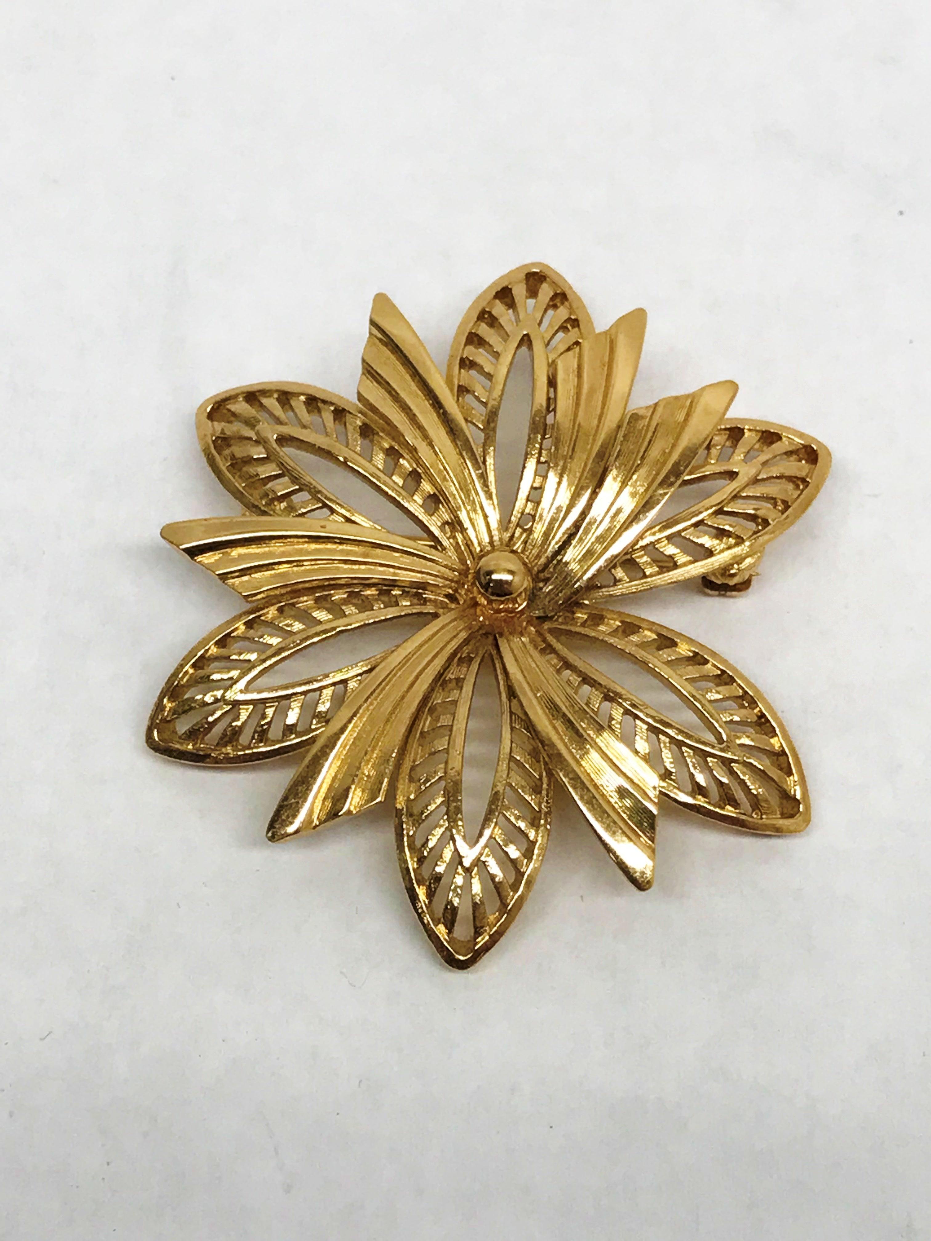 Vintage monet flower on sale brooch