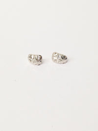 Flower Cut Design Hooped .925 Sterling Silver Earrings