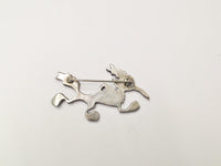 Unique Sterling Silver Roadrunner With Long Beak Nose Brooch Pin - Hers and His Treasures