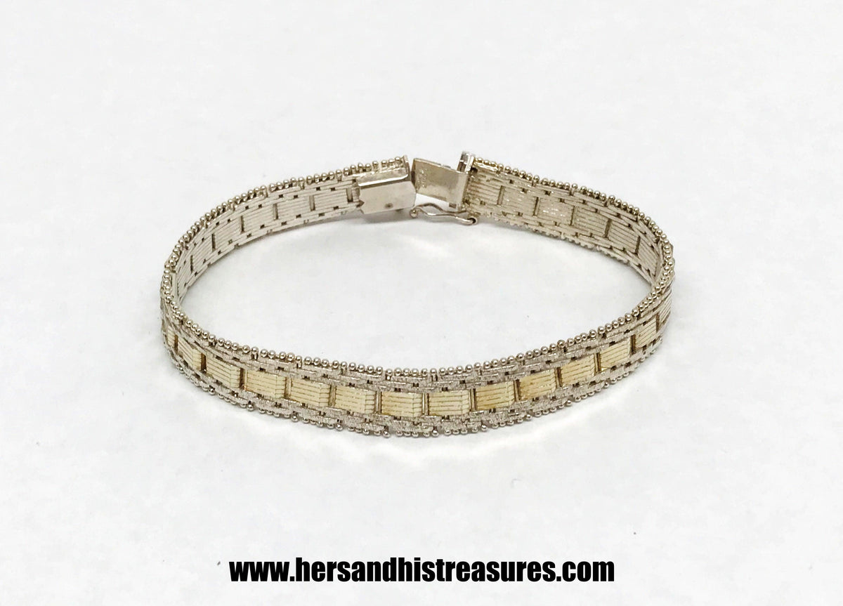 Milor Italy 2-Tone Ricco Link .925 Sterling Silver Bracelet - Hers and His Treasures