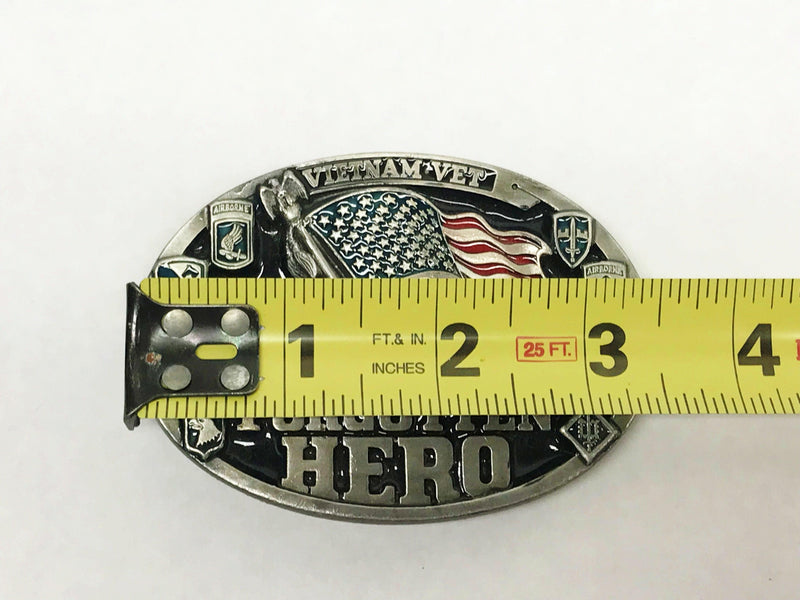 Vintage 1987 C+J Inc Vietnam Vet Forgotten Hero #1468 Belt Buckle | USA - Hers and His Treasures