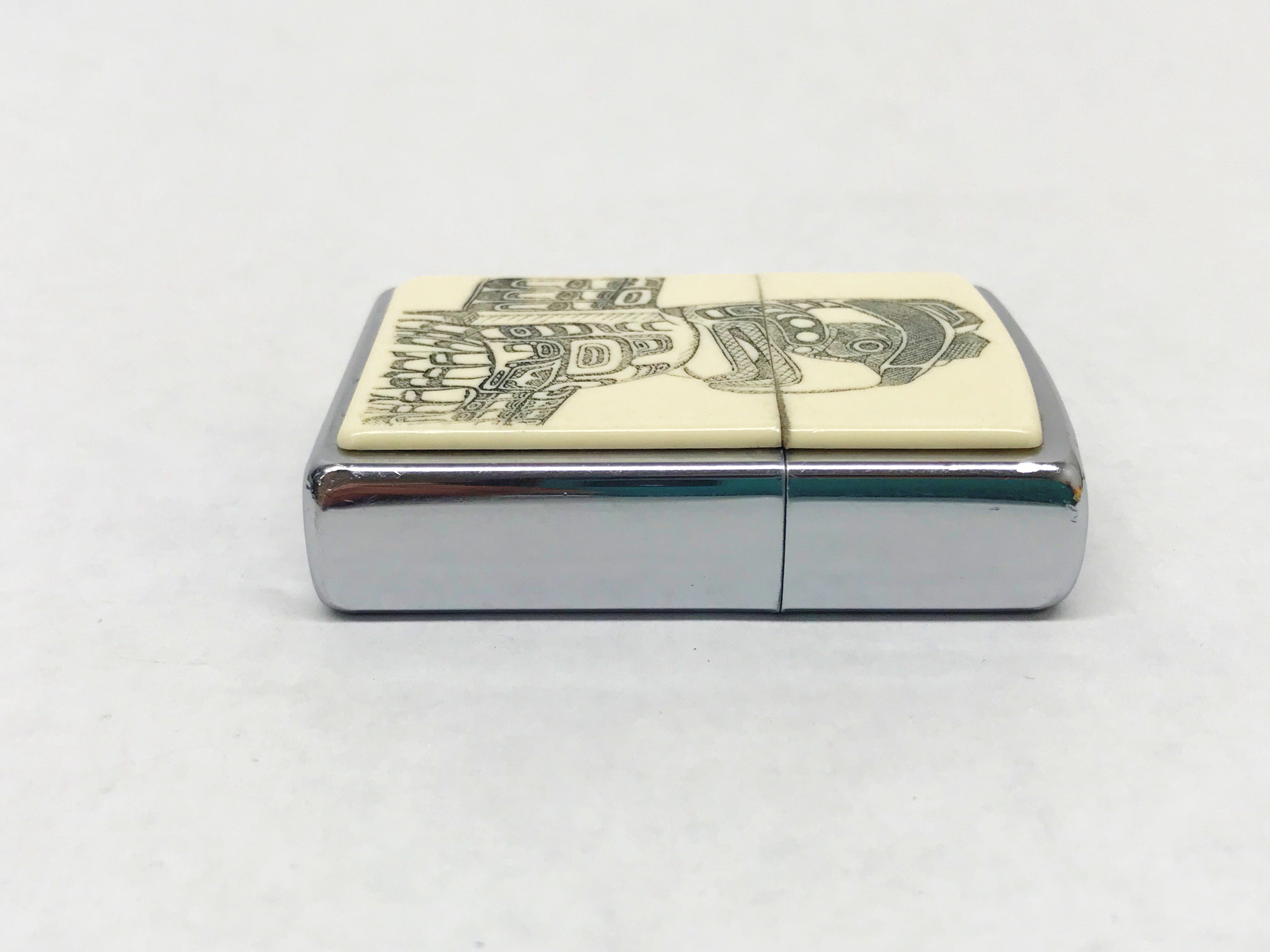 2003 Scrimshaw Thunderbird Totem Pole Zippo Lighter | USA